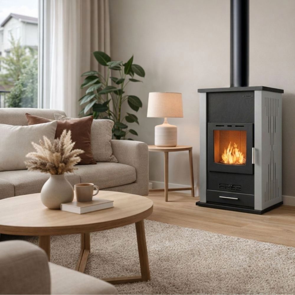 Vízteres kandallókályha Velmora Fire ATS HYDRO szürke, 33kW | Vízteres kandallókályha | Kályha |