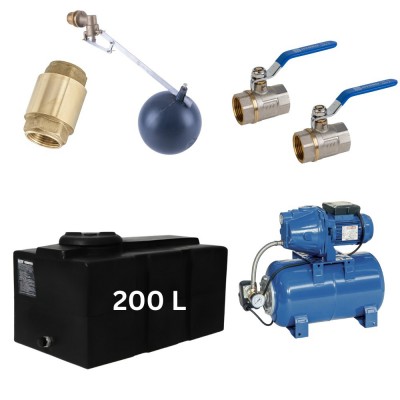 Kit „Ivóvíz 200L“ víztartállyal Loft Mavil (fekete) és hidrofor szivattyúval Speroni - Termék összehasonlítása