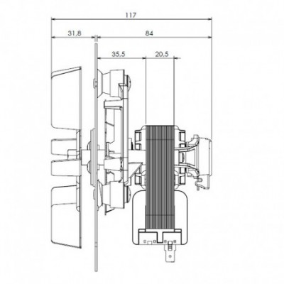 Füstelszívó ventilátor TRIAL CAF15Y-120S pellet tűzhelyekhez Caminetti Montegrappa - Pellet kályha fúvók és ventilátorok