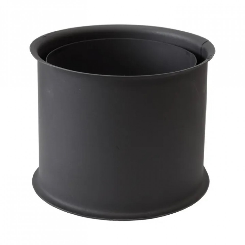 Dupla füstcső rozetta PARKANEX, Acél, Fekete, 115mm, Ø130, Vastagság 2mm | Kályhacsövek | Kémények |
