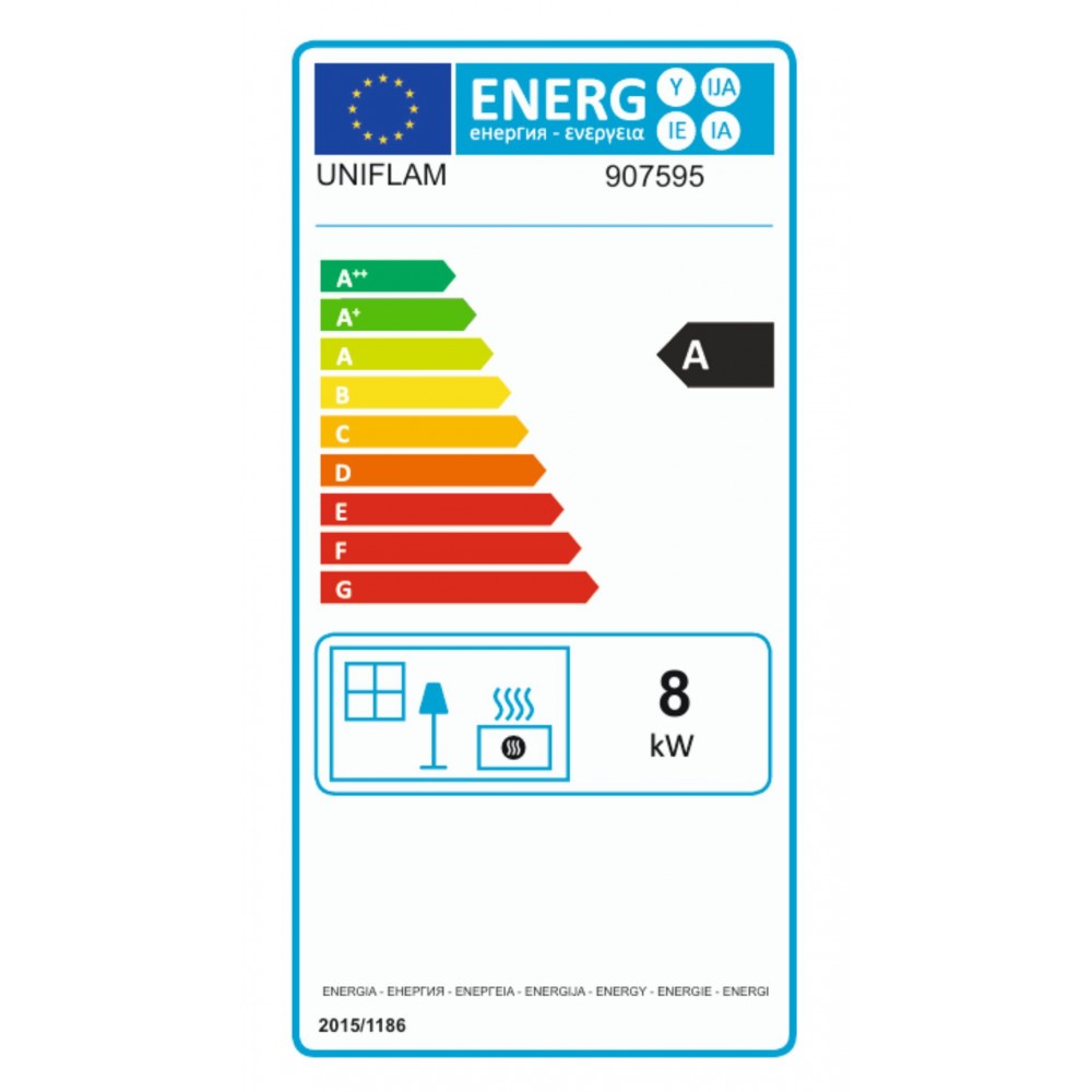Kandalló UNIFLAM 600 ECO fojtószeleppel és levegőellátással, 8 kW | Öntöttvas kandallók | Kandalló |