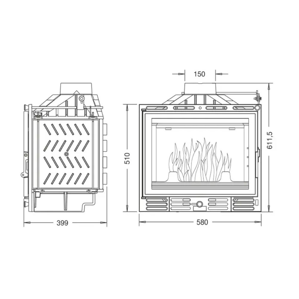 Kandalló UNIFLAM 600 PLUS ECO fojtószeleppel, 8 kW | Öntöttvas kandallók | Kandalló |