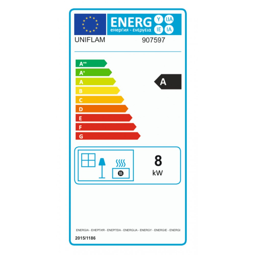 Kandalló UNIFLAM 600 PLUS ECO fojtószeleppel és légellátással, 8 kW | Öntöttvas kandallók | Kandalló |
