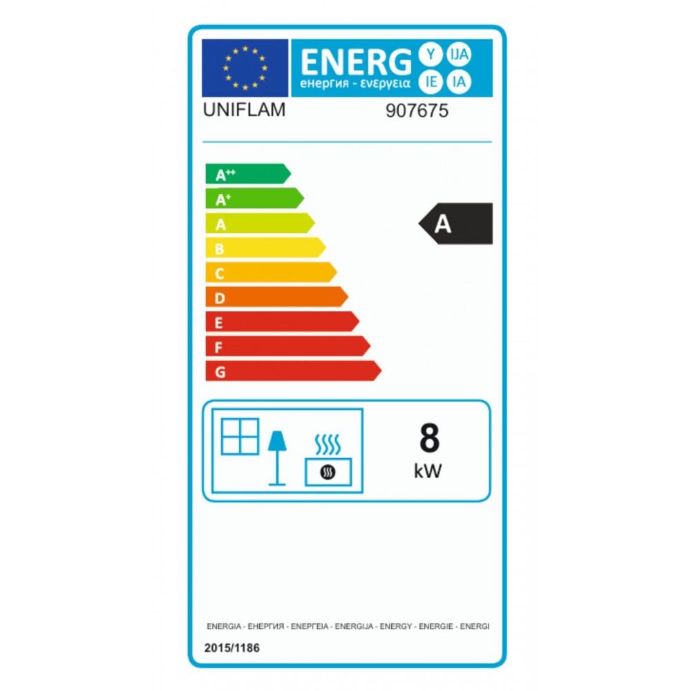 Kandalló UNIFLAM 700 ECO fojtószeleppel, 8 kW | Öntöttvas kandallók | Kandalló |
