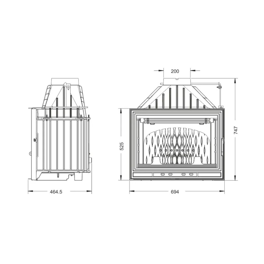 Kandalló UNIFLAM 700 OPTIMA ECO fojtószeleppel, 12 kW | Öntöttvas kandallók | Kandalló |