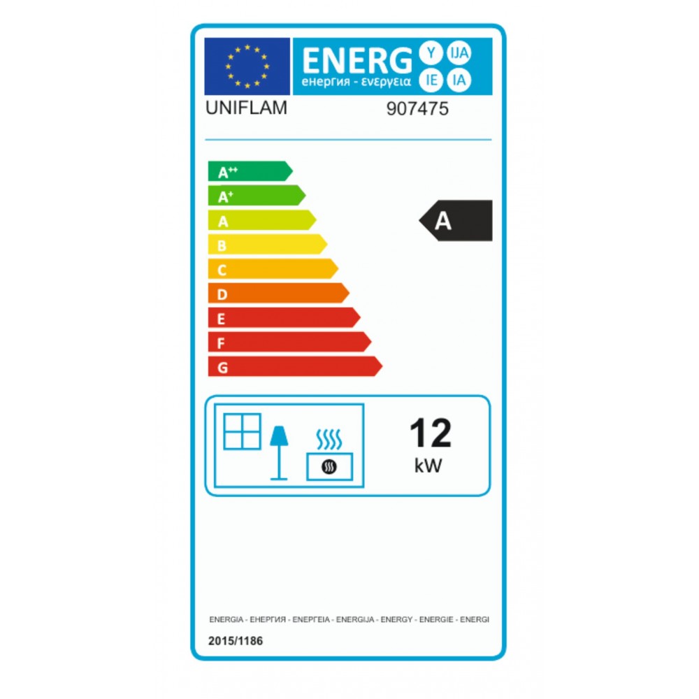 Kandalló UNIFLAM 700 OPTIMA ECO fojtószeleppel, 12 kW | Öntöttvas kandallók | Kandalló |