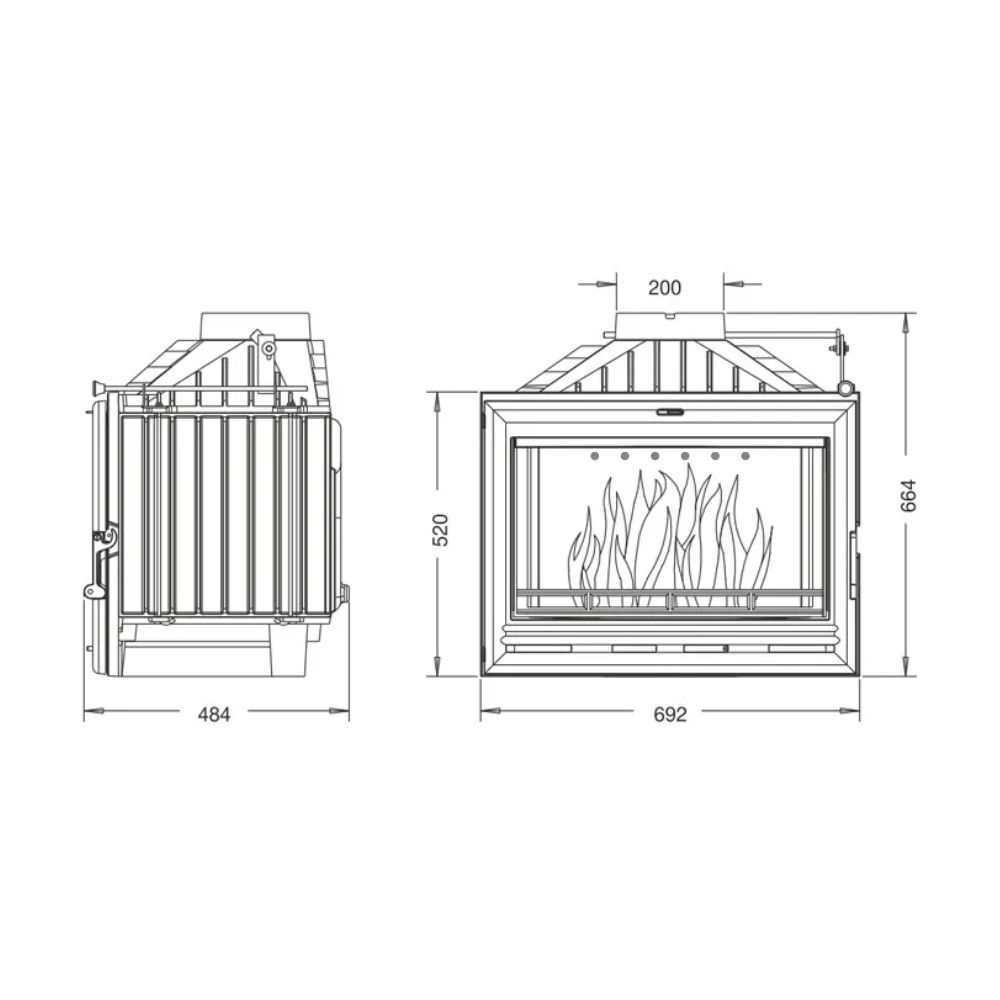 Kandalló UNIFLAM 700 OPTION ECO fojtószeleppel, 10 kW | Modern kandalló | Kandalló |