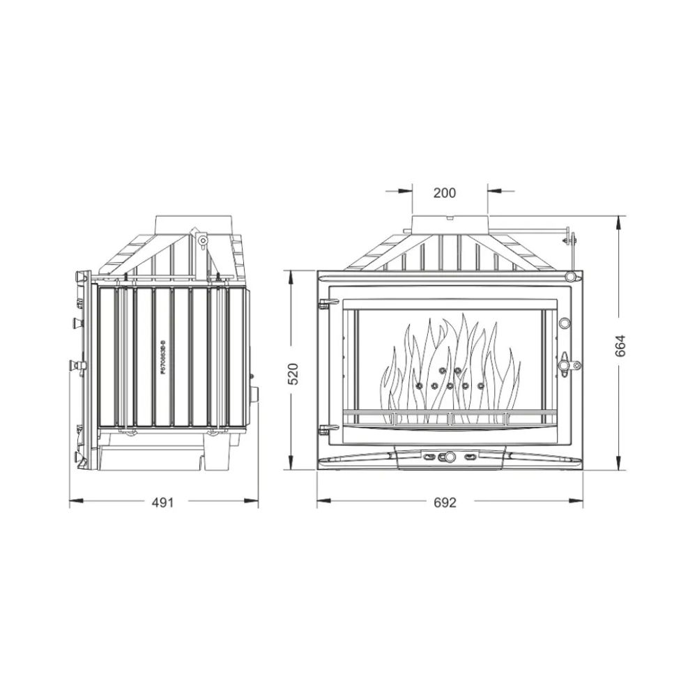 Kandalló UNIFLAM 700 SELENIC ECO fojtószeleppel, 10 kW | Öntöttvas kandallók | Kandalló |