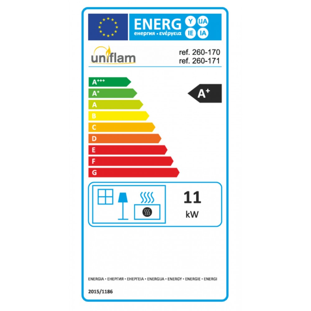 Kandalló UNIFLAM 760 EVO emelhető ajtóval és levegőellátással, 11 kW | Kandallóbetét | Kandalló |