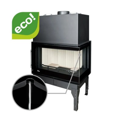 Kandalló UNIFLAM 760 EVO PBS légcsatornákkal és levegőellátással, ívelt üveg, jobb oldali, 10 kW - Kandalló