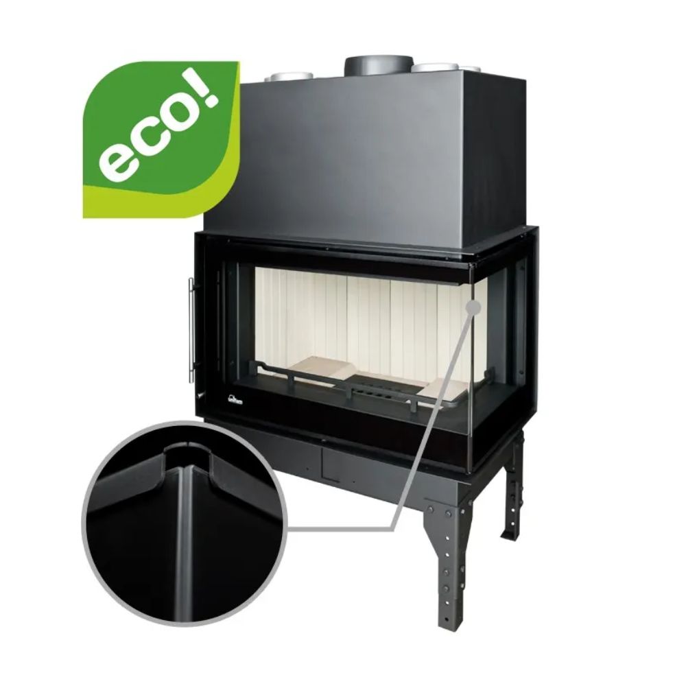 Kandalló UNIFLAM 860 EVO PBS légcsatornákkal és levegőellátással, jobb oldali, 15 kW | Modern kandalló | Kandalló |