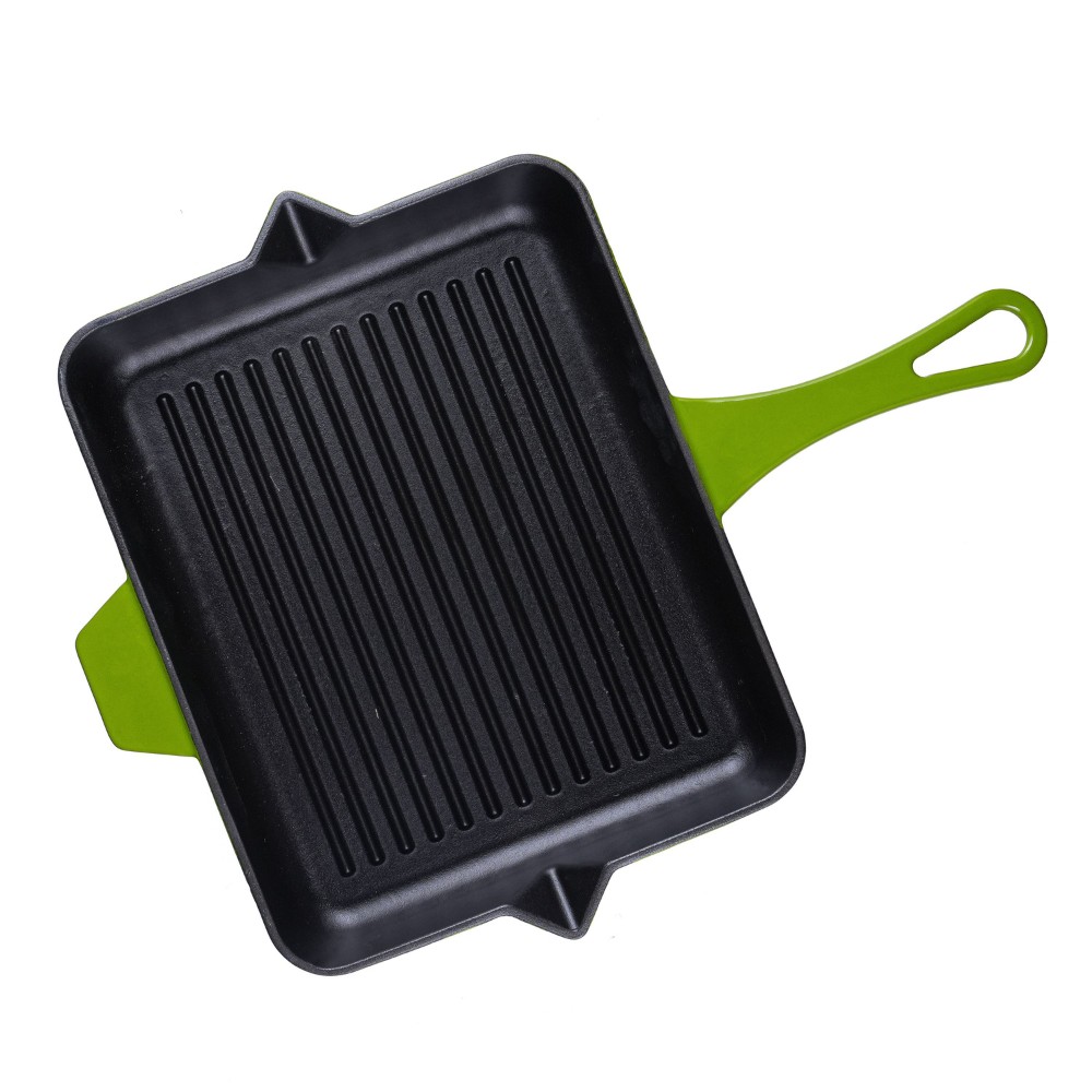 Zománcozott öntöttvas grill serpenyő Hosse, Bamboo, 26x32cm | Öntöttvas grill serpenyő | Öntöttvas serpenyő |