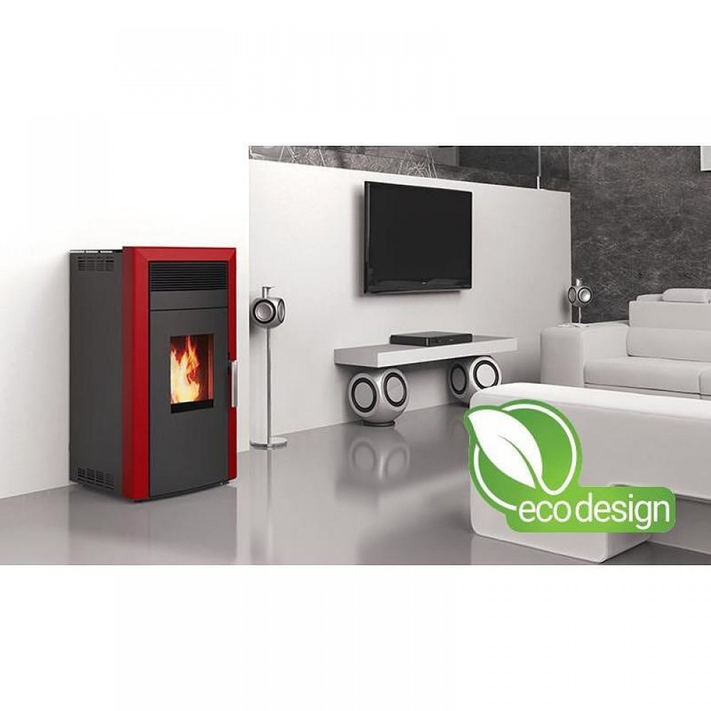 Vízteres pellet kályha Alfa Plam Commo 15 Bordeaux, 15kW | Vízteres pellet kályhak | Pellet kályhák |