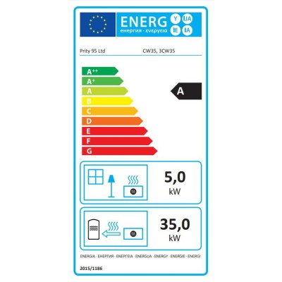 Vízteres kandallóbetét Prity 3C W35, 40kw - Vízteres kandallóbetét