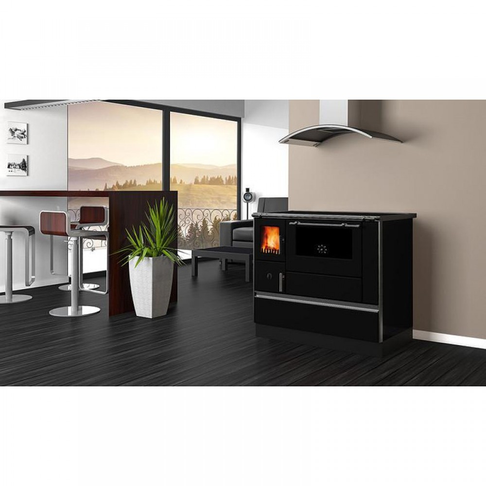 Fatüzelésű tűzhely Alfa Plam Dominant 90H, Antracit, 6.5kW | Fatüzelésű tűzhelyek | Fatüzelésű |