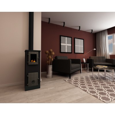 Kályha Alfa Plam Vulkan S, antracit , 4kW  - Kályha