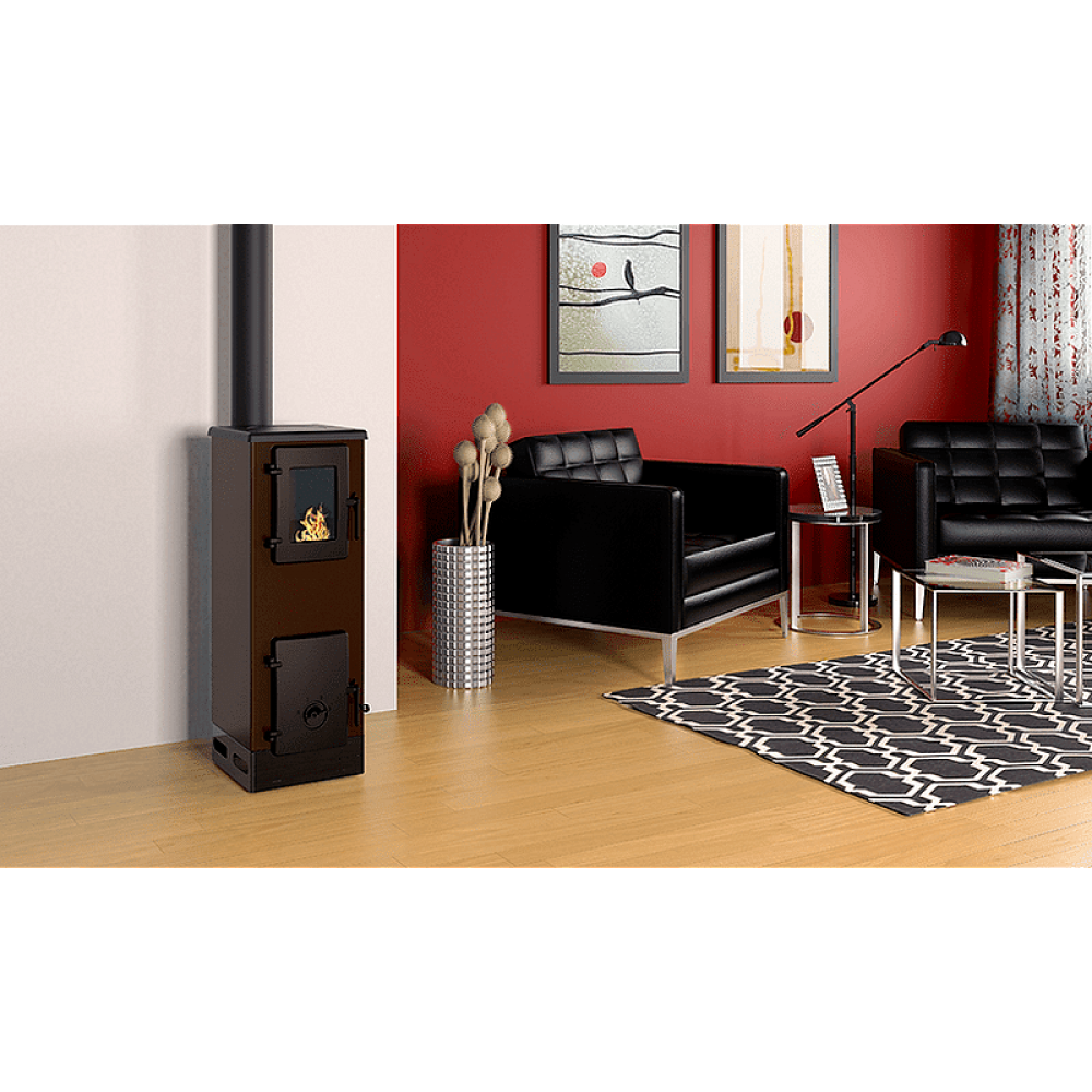 Kályha Alfa Plam Vulkan S, barna, 4kW | Levegős kályhák | Kályhák |