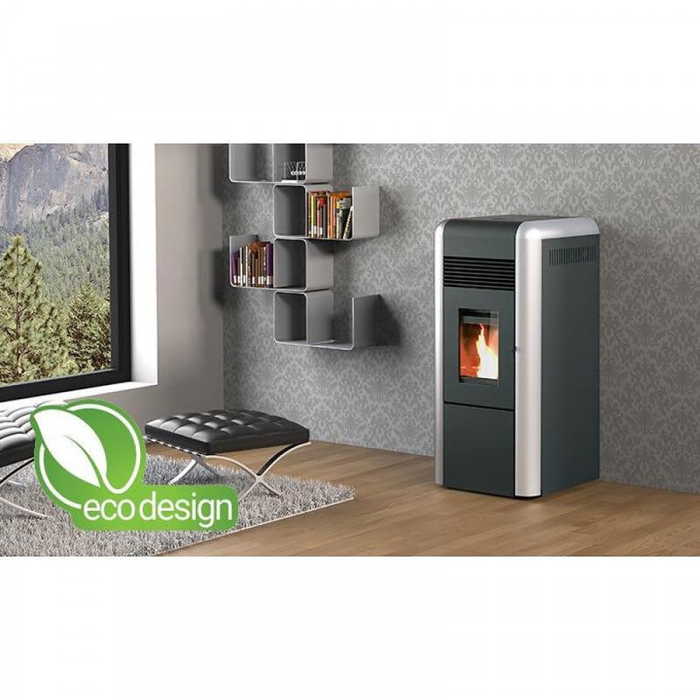 Vízteres pellet kályha Alfa Plam Dino Ezüst, 17kW | Vízteres pellet kályhak | Pellet kályhák |