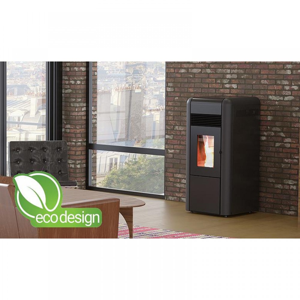 Vízteres pellet kályha Alfa Plam Dino 27 Fekete, 27kW | Vízteres pellet kályhak | Pellet kályhák |