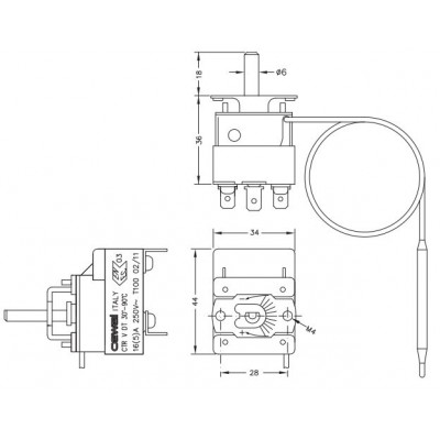 Capillary electromechanical thermostat Cewal, CTR - Központi fűtés