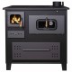 Wood burning cooker BALKAN ENERGY, model ELEGANT with glass, colored doors, movable iron panel, 8 kW | Cookers | Wood |