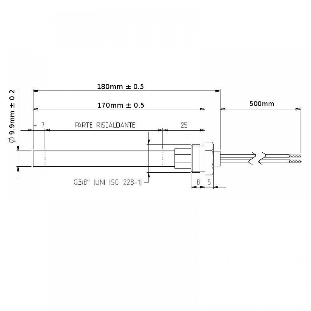Pellet kályha gyújtó / ellenállás Olivieri, Laminox és egyéb, teljes hossz 180mm, 300W | Pellet kályha gyújtók / ellenállások | Pellet kályha alkatrészek |