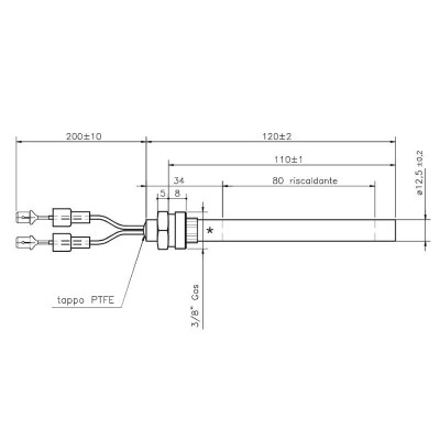 Pellet kályha gyújtó / ellenállás Girolami, teljes hossz 120mm, 235W - Termék összehasonlítása