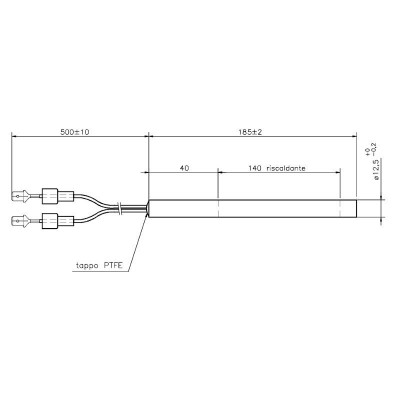 Pellet kályha gyújtó / ellenállás La Nordica és mások, teljes hossz 185mm, 400W - x2 - Pellet kályha gyújtók / ellenállások
