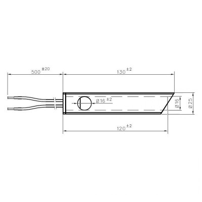 Pelletégő gyújtó / ellenállás légcsatornás csővel Ferroli, Anselmo Cola és egyéb pelletégőhöz, teljes hossz 120mm, 350W - Pelletégő alkatrészek