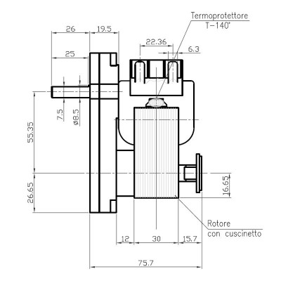 Pellet kályha hajtóműves motor Kenta K9115005, 1,5 RPM pelletkályhához Deville és mások - Kenta