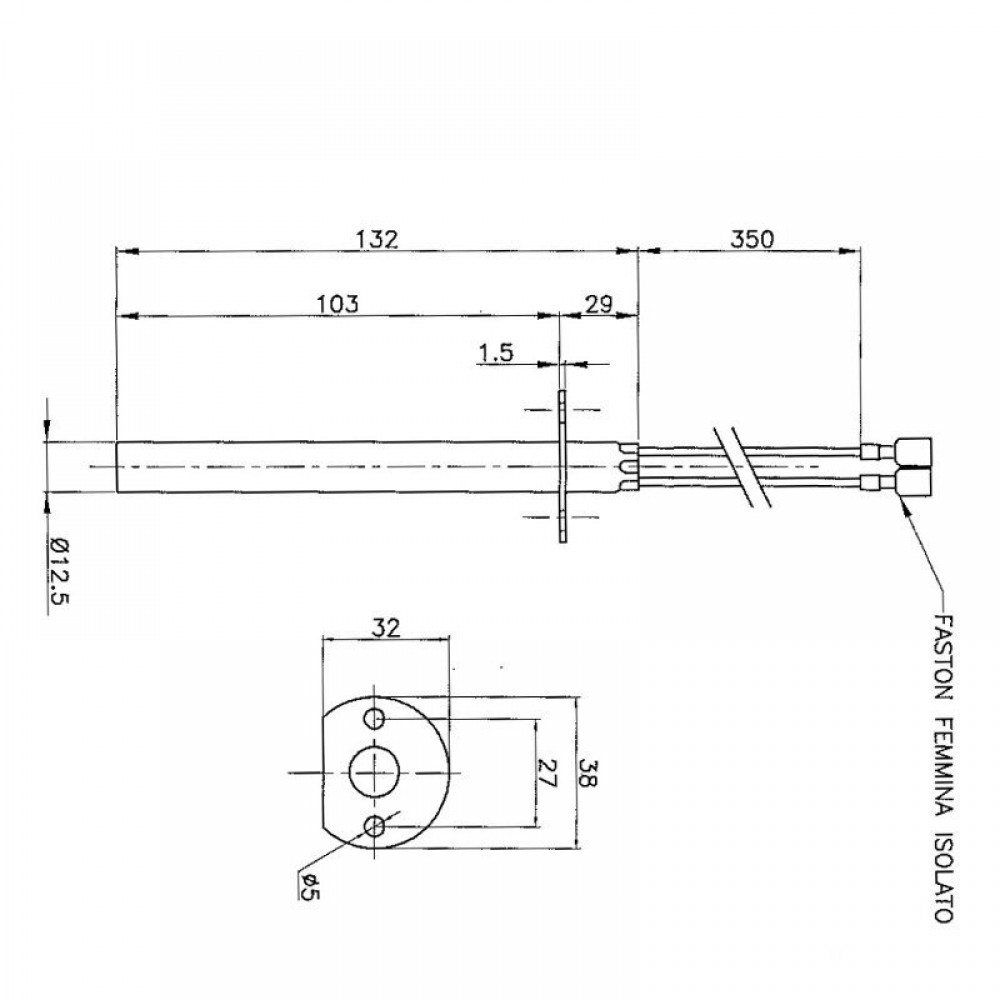 Pellet kályha gyújtó / ellenállás Enviro, teljes hossz 132mm, 400W | Pellet kályha gyújtók / ellenállások | Pellet kályha alkatrészek |