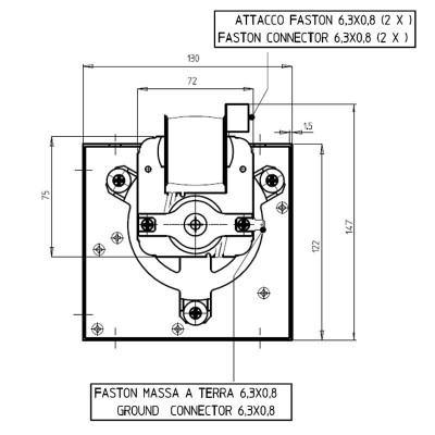 Tangenciális ventilátor pellet kályhákhoz Sideros és mások, Ø80 mm-rel, áramlási sebesség 305 m³/h - Fergas