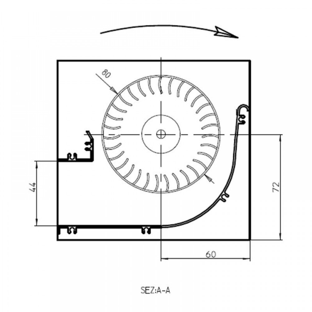 Tangenciális ventilátor pellet kályhákhoz Sideros és mások, Ø80 mm-rel, áramlási sebesség 305 m³/h | Pellet kályha fúvók és ventilátorok | Pellet kályha alkatrészek |
