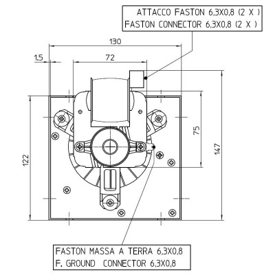 Fergas tangenciális ventilátor Cadel és egyéb pellet kályhákhoz, Ø80 mm átmérővel, 305 m³/h áramlással - Pellet kályha fúvók és ventilátorok