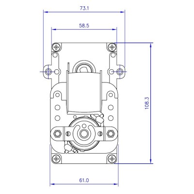 Üreges tengelyű pellet kályha hajtóműves motor Mellor KB1014, 3RPM pellet kályhához Karmek One, Caminetti Montegrappa és mások - Mellor