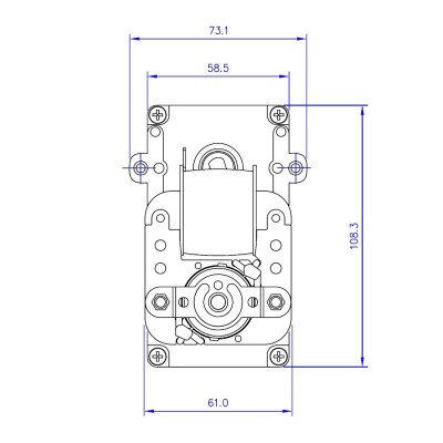 Üreges tengelyű pellet kályha hajtóműves motor Mellor KB1004, 5RPM, Karmek One, Eurostek és mások - Mellor