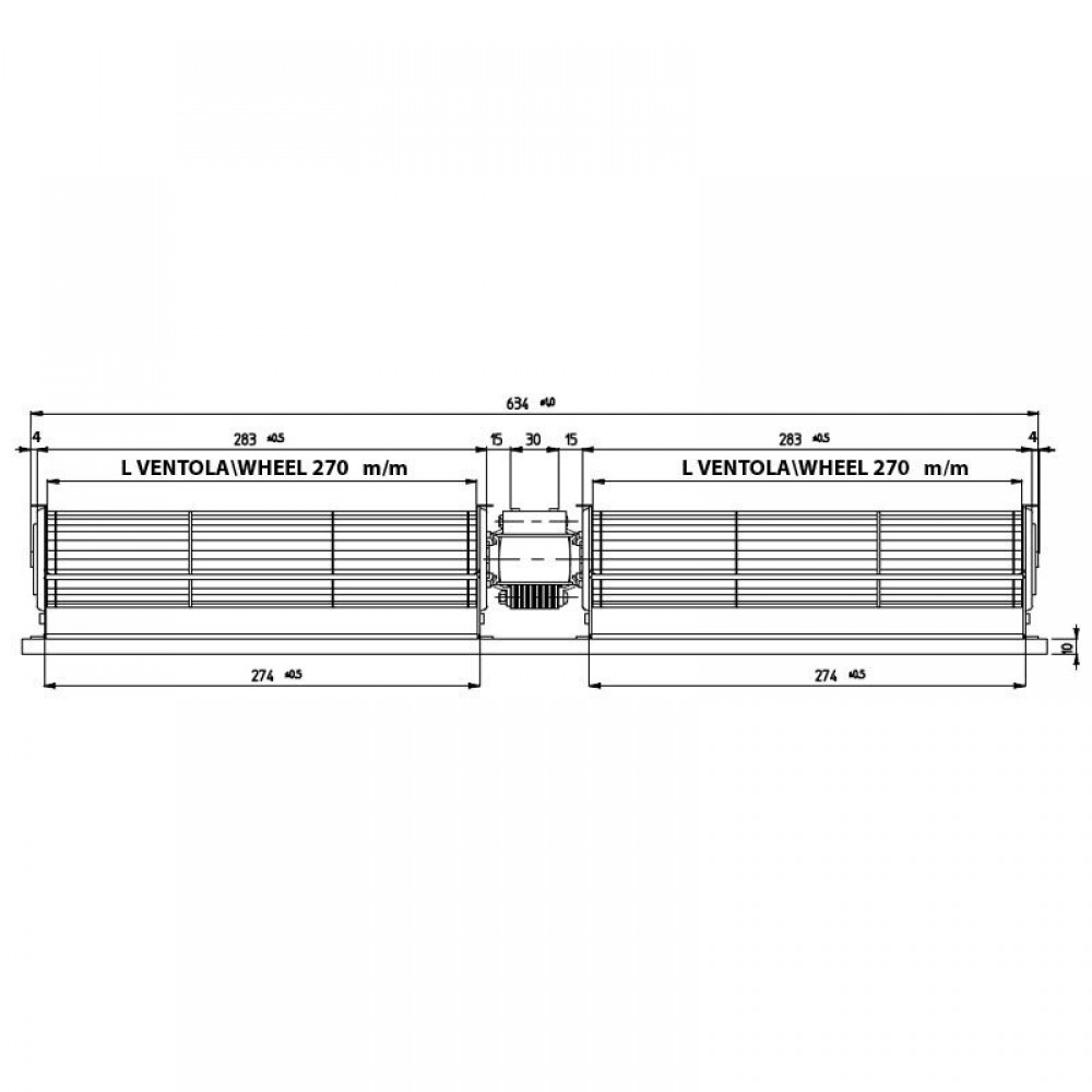 Fergas dupla keresztáramú ventilátor pellet kályhákhoz Edilkamin, Ecoteck, Ravelli és mások, Ø60 mm, áramlás 248 m³/h | Pellet kályha fúvók és ventilátorok | Pellet kályha alkatrészek |