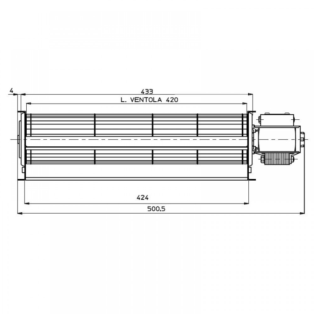 Tangenciális ventilátor Fergas pellet kályhákhoz Deville, Ø60 mm, áramlás 280 m³/h | Fúvók és ventilátorok | Pellet kályha alkatrészek |