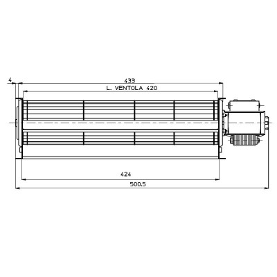 Tangenciális ventilátor Fergas pellet kályhákhoz Deville, Ø60 mm, áramlás 280 m³/h - Fergas