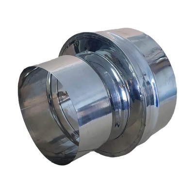 Egyfalú ikerfalú égéstermék-elvezető adapter, rozsdamentes acél AISI 304, Ф80-130 - Ф300-350 - Pellet kályha füstcső