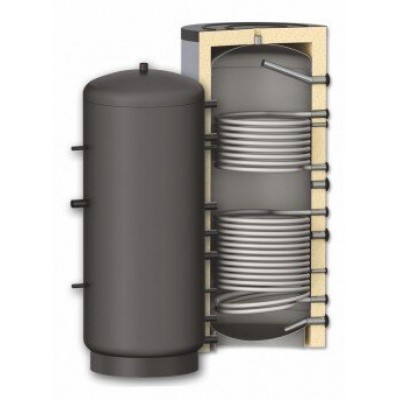 Buffer Tank Sunsystem, Model PR2 2000, Capacity 2000L, Two heat exchanging coils, Industrial Vessel - Puffertartály