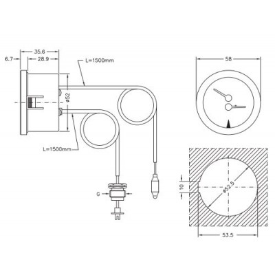 Capillary thermomanometer Cewal, Thermoplastic case - Központi fűtés