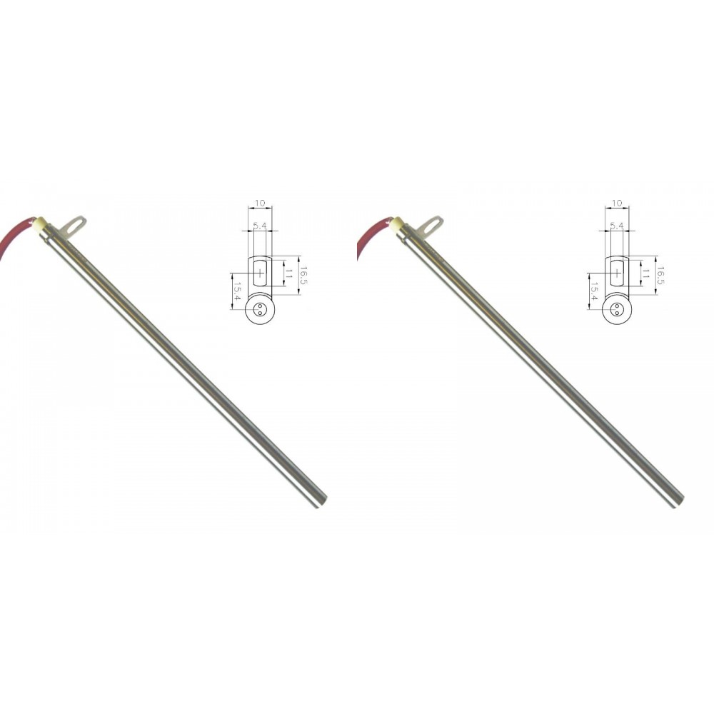 Pellet kályha gyújtó / ellenállás Edilkamin és egyéb, teljes hossz 280mm, 470W - x2 | Pellet kályha gyújtók / ellenállások | Pellet kályha alkatrészek |