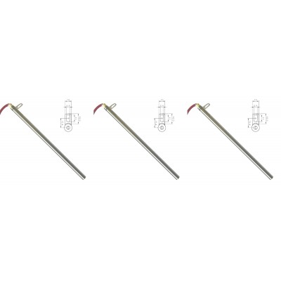 Pellet kályha gyújtó / ellenállás Edilkamin és egyéb, teljes hossz 280mm, 470W - x3 - Pellet kályha gyújtók / ellenállások