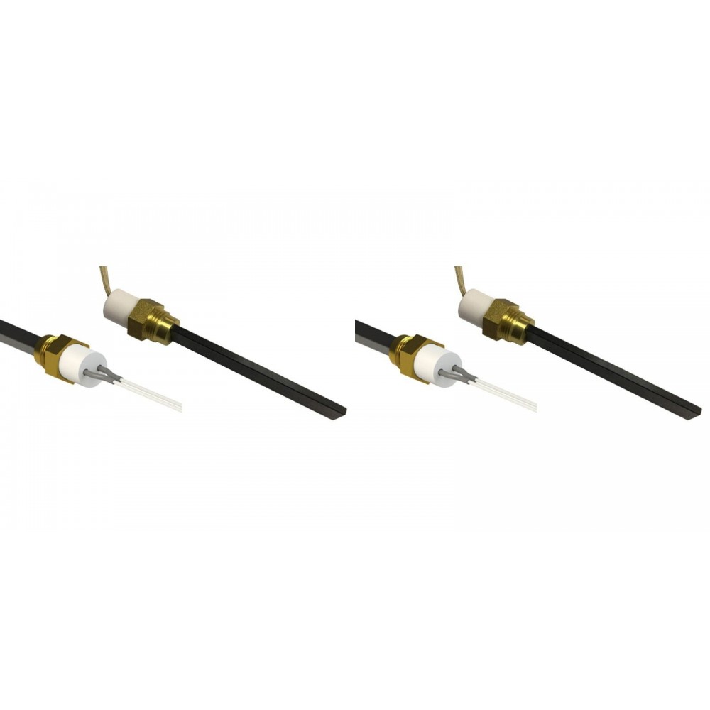 Pellet kályha gyújtó / ellenállás fekete kvarckristállyal számára Eco Spar, BURNiT, Whitfield, Lennox és mások, teljes hossz 126mm, 400W - x2
