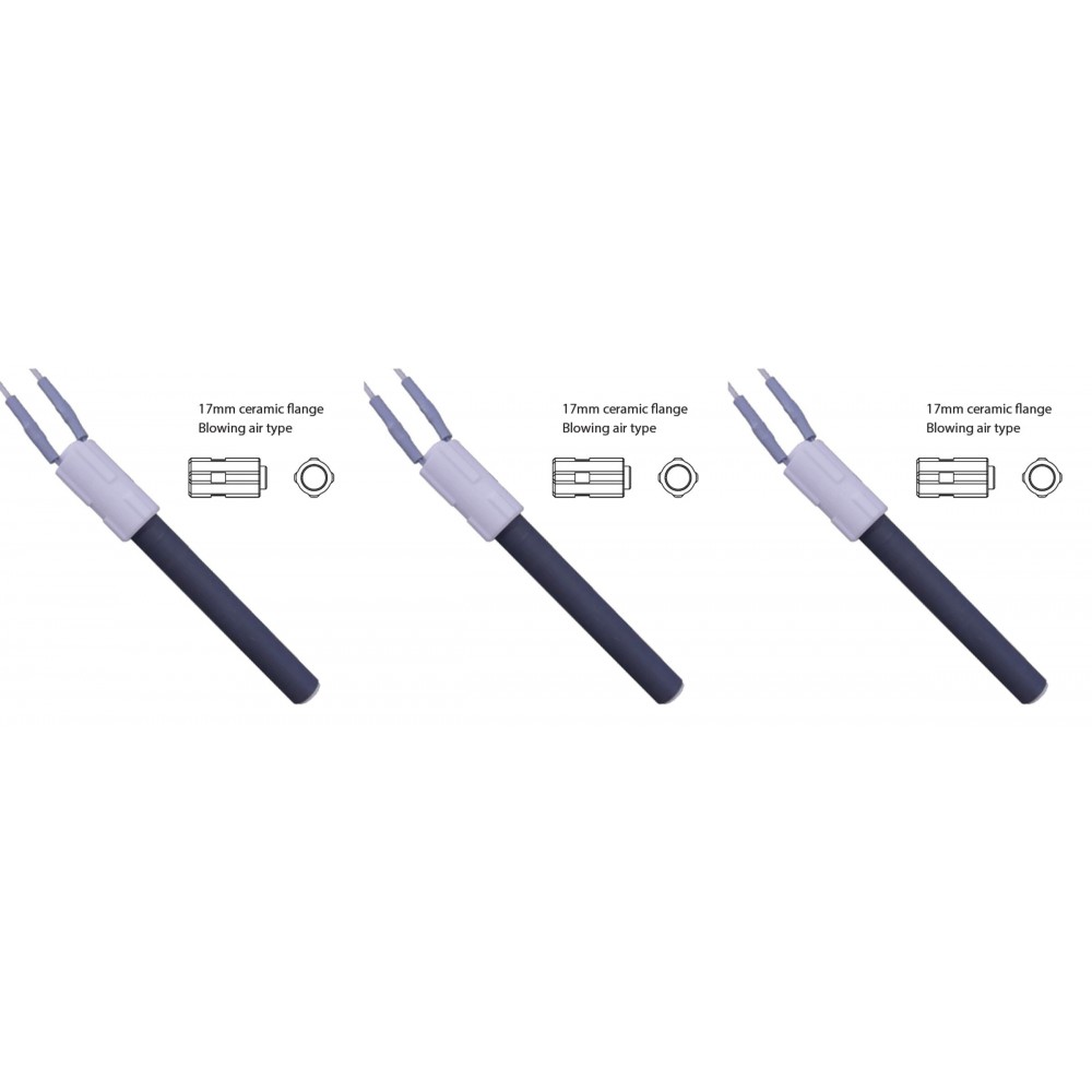 Kerámia pellet kályha gyújtó / ellenállás BURNiT, Palazzetti és egyéb, teljes hossz 113mm, 260W - x3