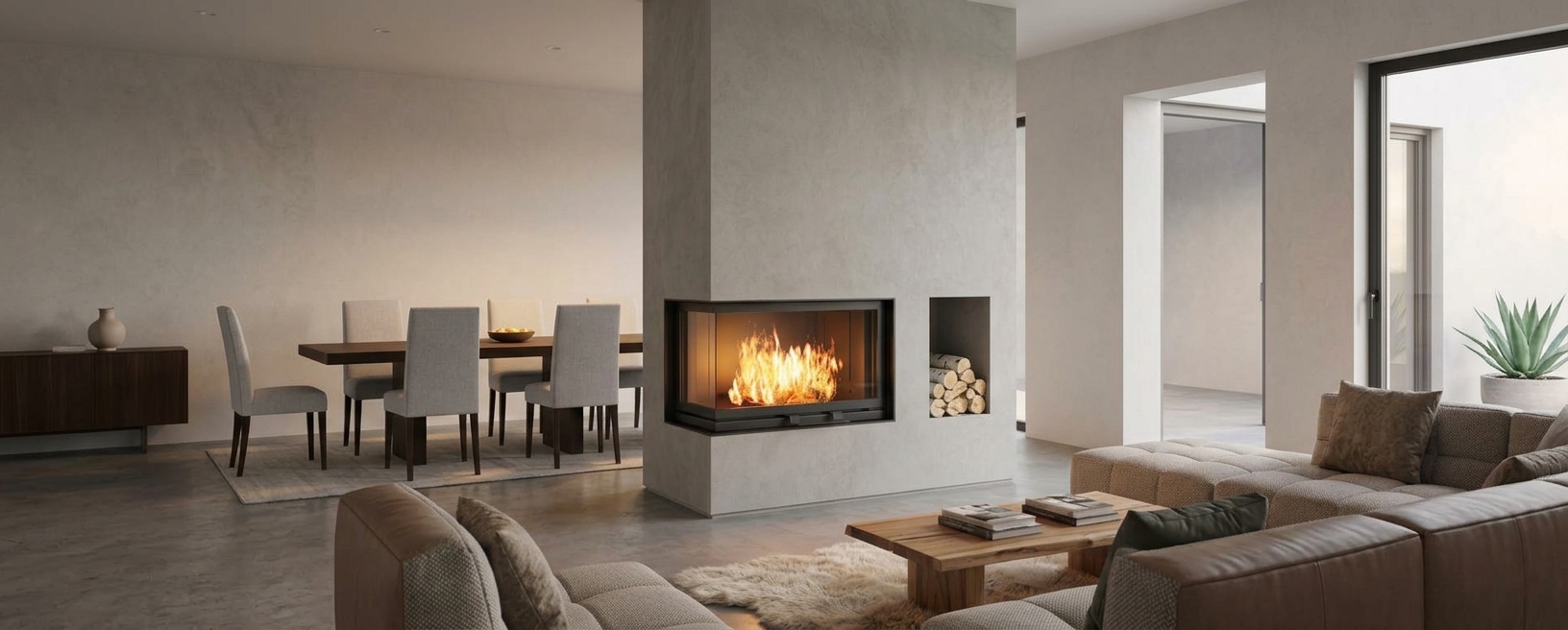 Velmora Fire kandallók modern enteriőrben